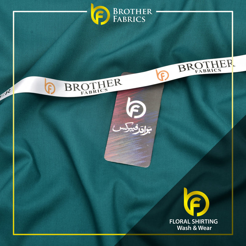 Brother Fabrics Floral Shirting Wash & Wear – Teal Green