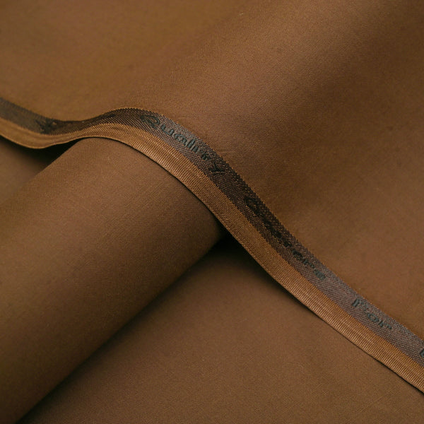 Classic Tobacco Brown Unstitched Wash & Wear Fabric for Men’s Suits-5