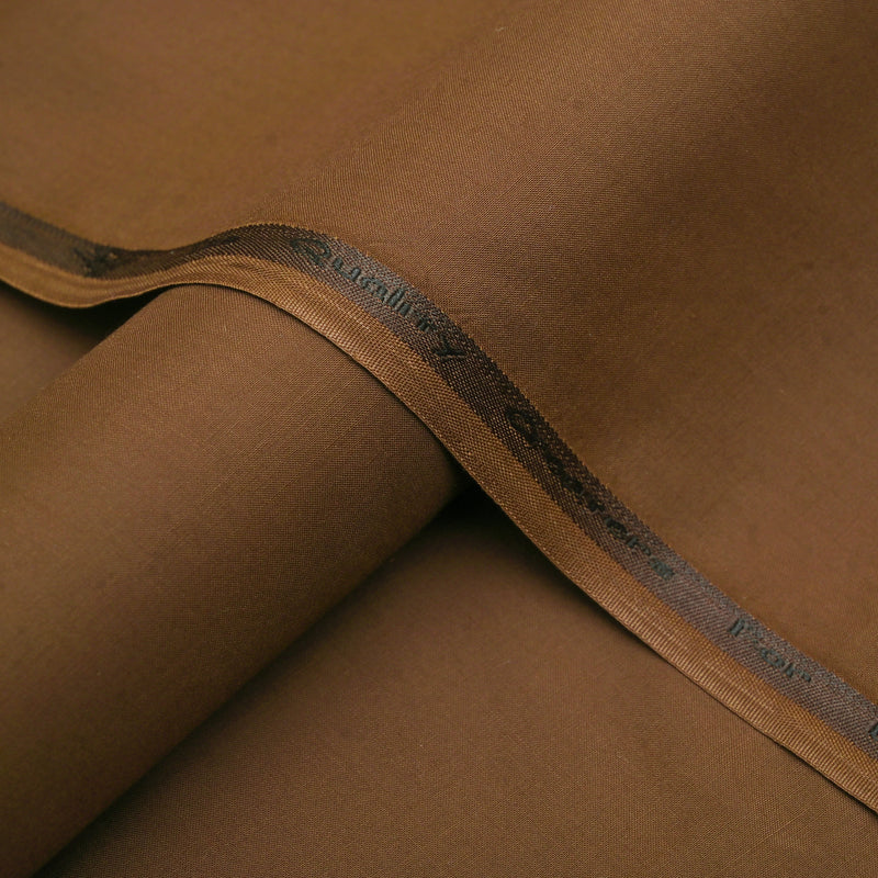 Classic Tobacco Brown Unstitched Wash & Wear Fabric for Men’s Suits-5