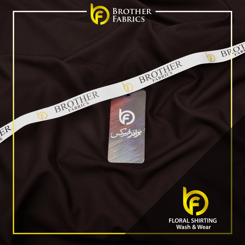 Brother Fabrics Floral Shirting Wash & Wear – Dark Chocolate Brown