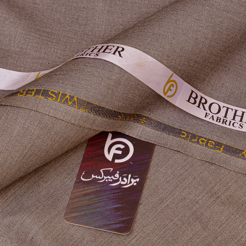 Twister Premium Warm Taupe-Brown Unstitched Men’s Suiting Fabric