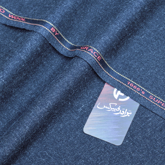 Grace Super Fine Wool Steel Blue Unstitched Men’s Suiting Fabric