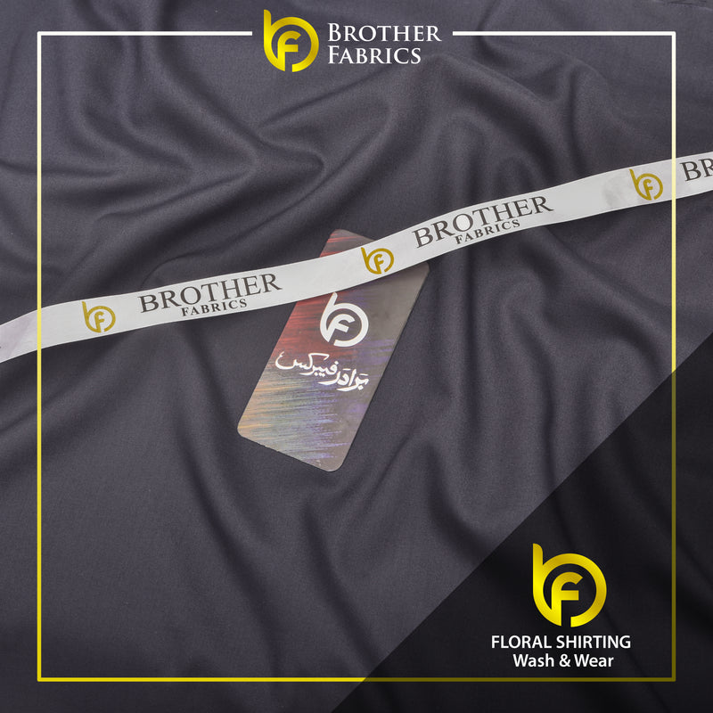 Floral Wash & Wear Shirting Fabric – Charcoal Grey