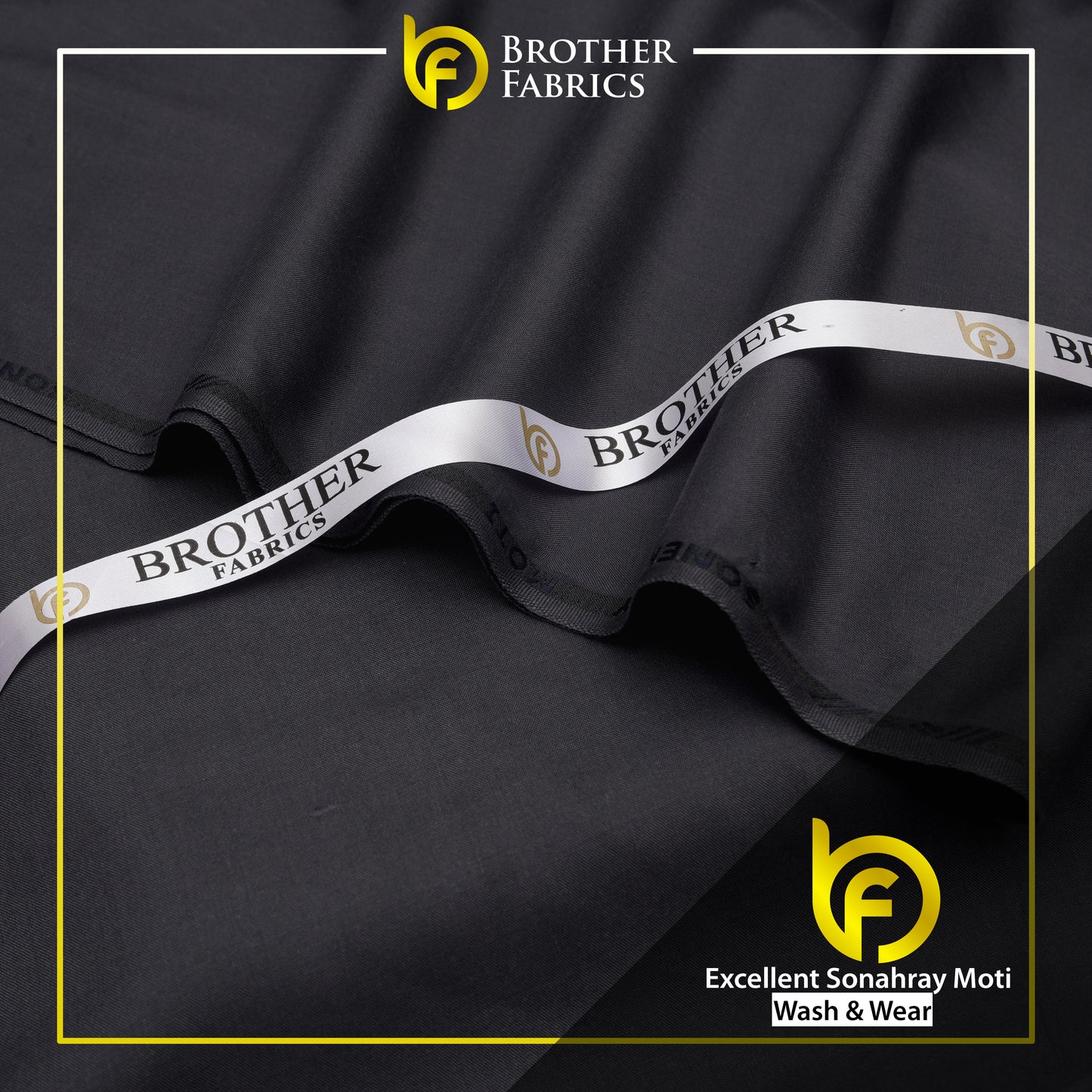 Brother Fabrics Excellent Sonahray Moti – Classic Black Wash & Wear Fabric