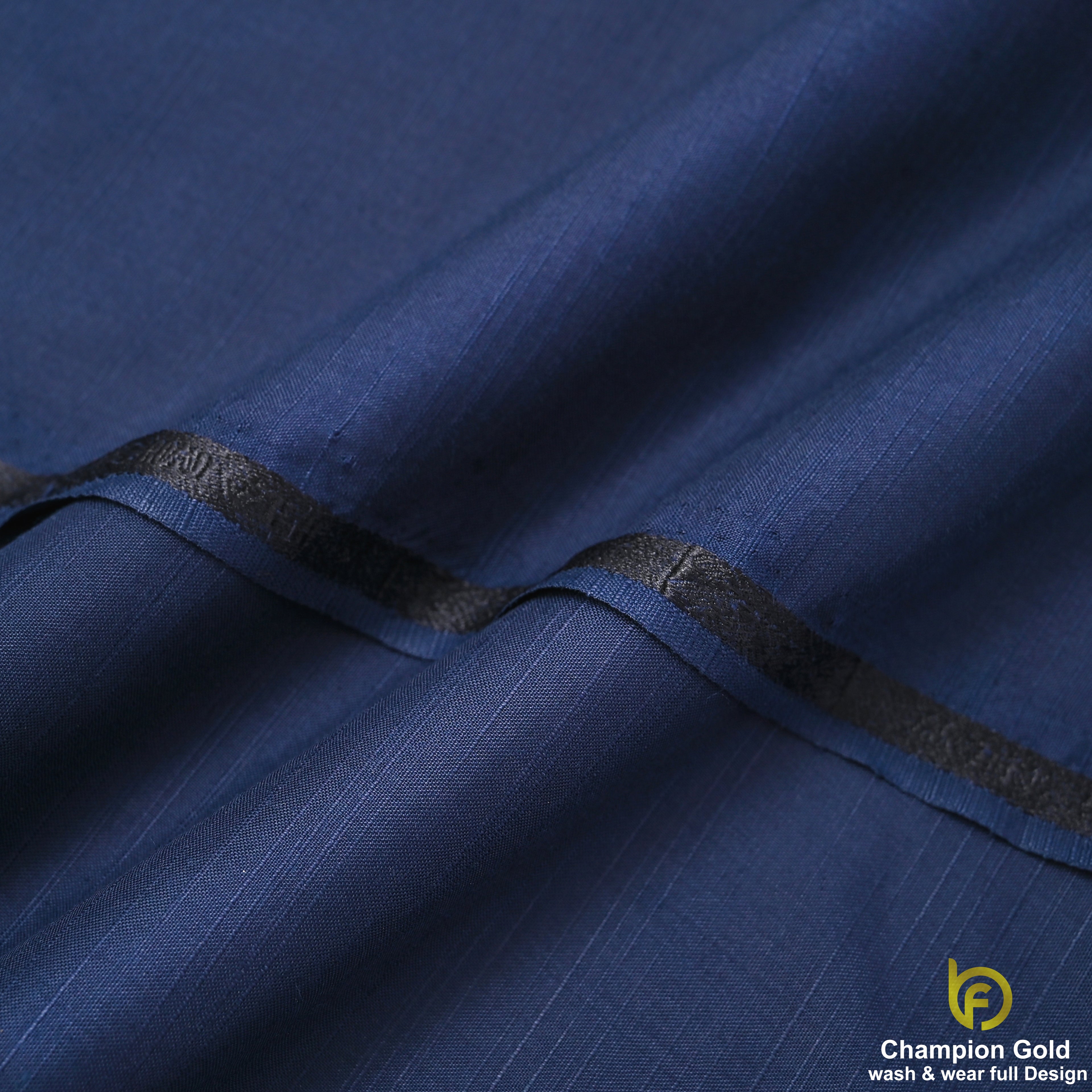 Champion Gold – Royal Navy | Premium Wash & Wear Full Design Fabric