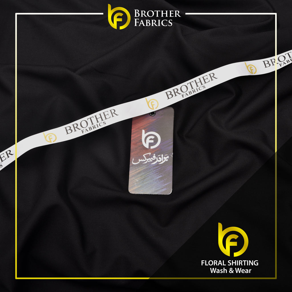 Brother Fabrics Floral Shirting Wash & Wear – Jet Black