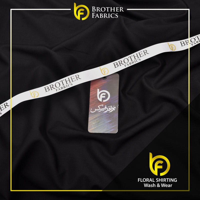 Brother Fabrics Floral Shirting Wash & Wear – Jet Black