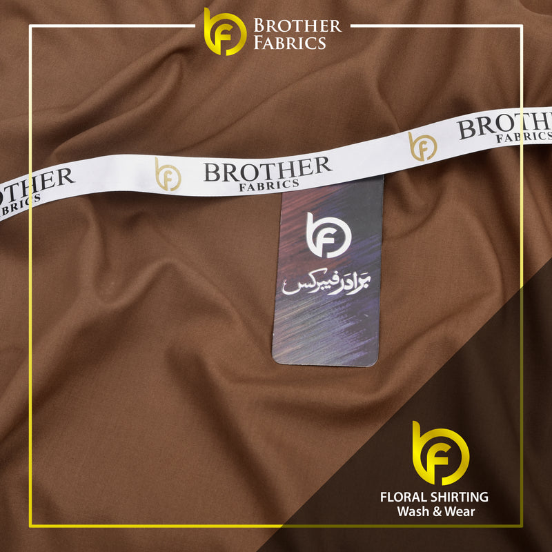 Brother Fabrics Floral Shirting Wash & Wear – Camel Brown