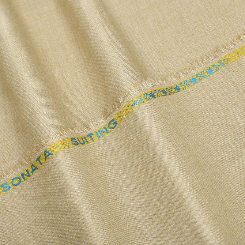 Sonata Premium Textured Light Khaki Gold Unstitched Men’s Suiting Fabric
