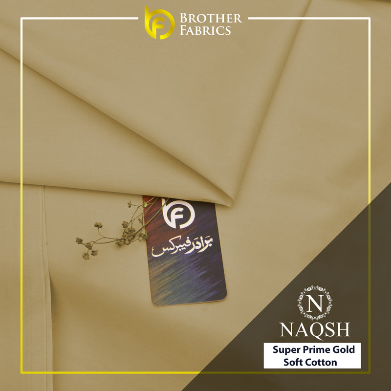 Naqsh Ivory Gold – Super Prime Gold Soft Cotton by Brother Fabrics