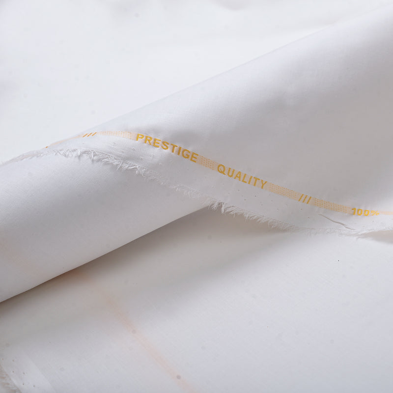 Premium Pure White Cotton Fabric with Elegant Peach Stripe Detailing – Soft, Refined & Timeless-7