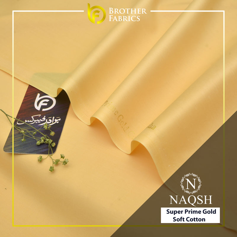 Naqsh Butter Yellow – Super Prime Gold Soft Cotton by Brother Fabrics