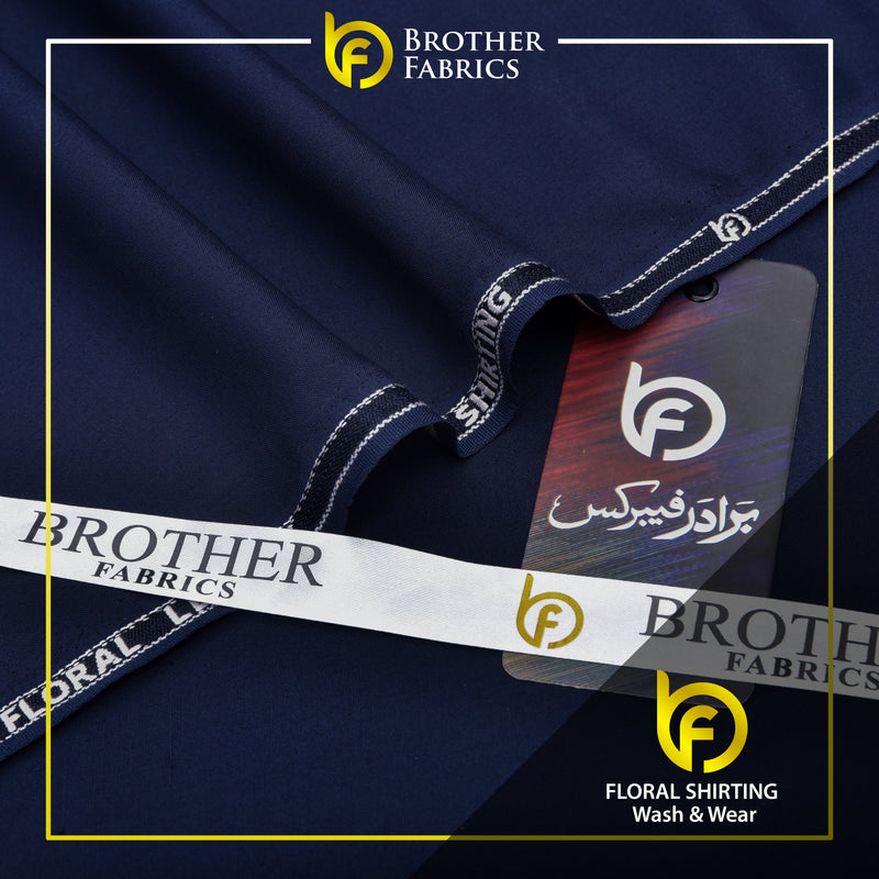 Brother Fabrics Floral Shirting Wash & Wear – Navy Blue
