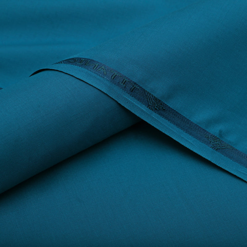 Classic Teal Blue Unstitched Wash & Wear Fabric for Men’s Suits-2
