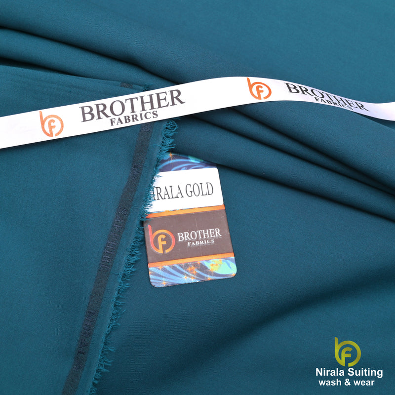 Brother Fabrics Nirala Gold – Emerald Teal | Premium Wash & Wear Fabric