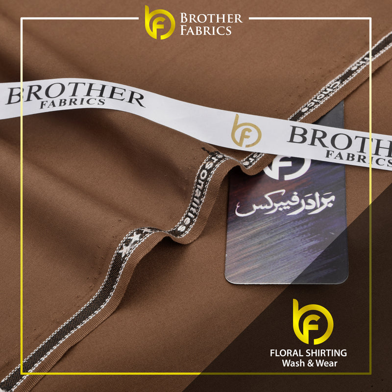 Brother Fabrics Floral Shirting Wash & Wear – Camel Brown