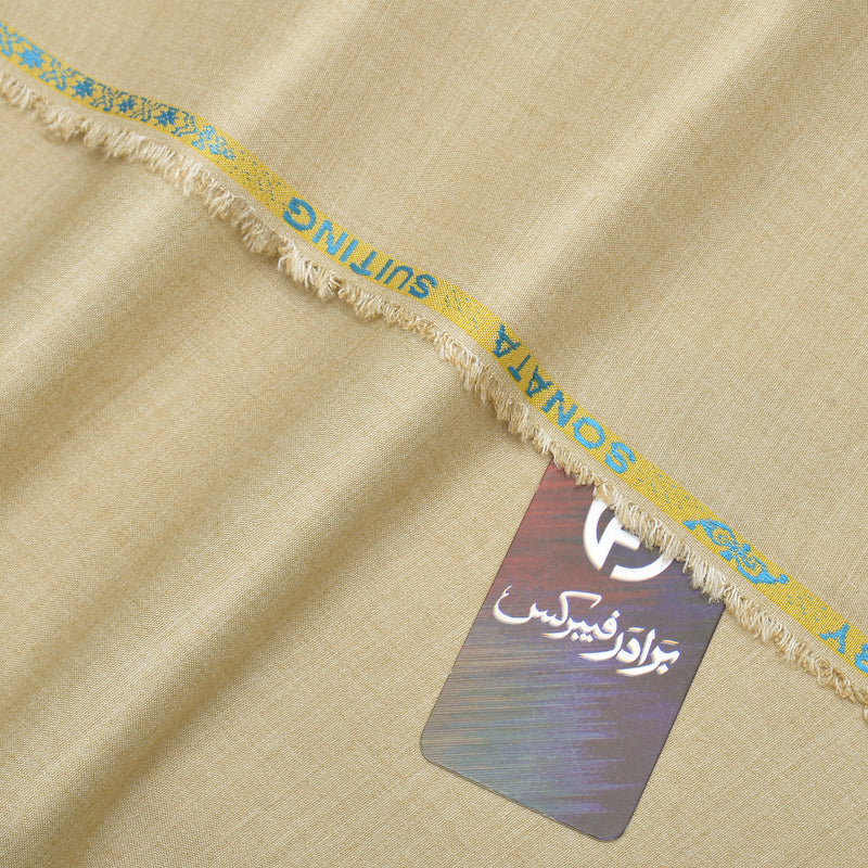 Sonata Premium Textured Light Khaki Gold Unstitched Men’s Suiting Fabric