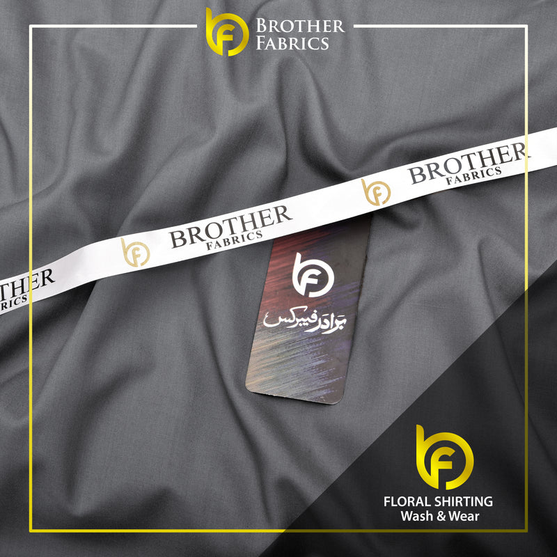 Brother Fabrics Floral Shirting Wash & Wear – Medium Steel Grey
