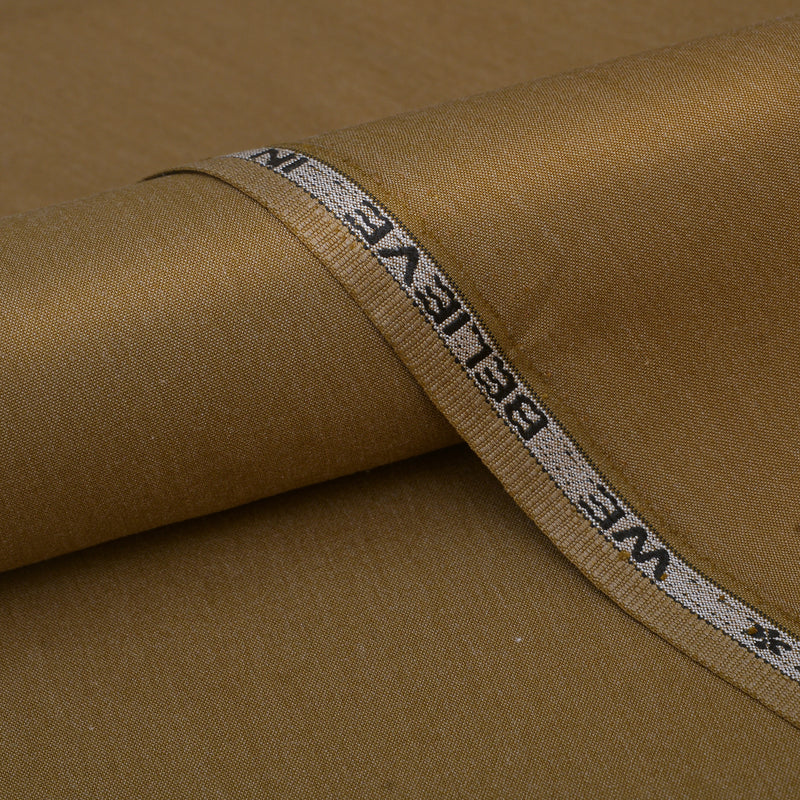 Premium Warm Mustard Tan Unstitched Men’s Suiting Fabric