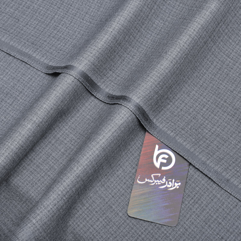 Premium Textured Medium Grey Unstitched Men’s Suiting Fabric