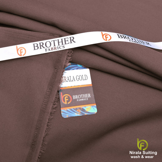 Brother Fabrics Nirala Gold – Walnut Brown | Premium Wash & Wear Fabric