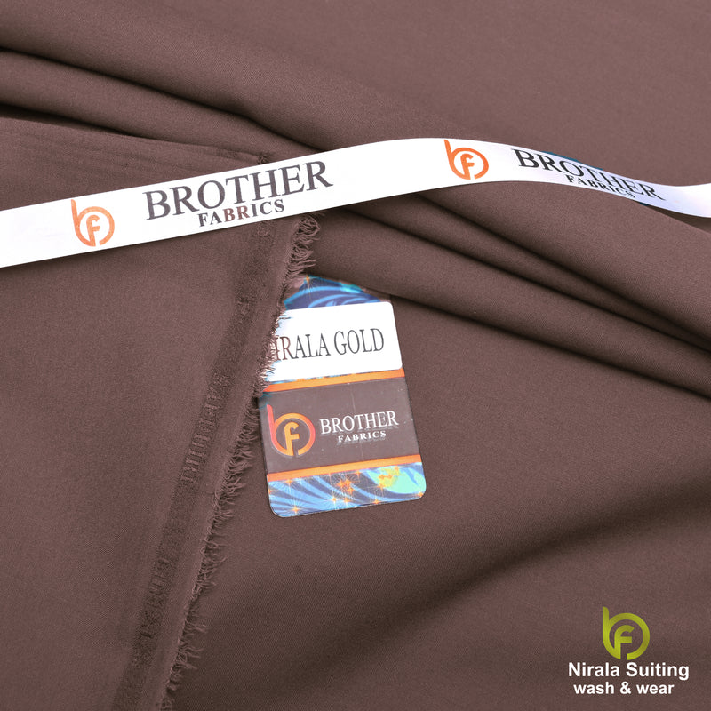 Brother Fabrics Nirala Gold – Walnut Brown | Premium Wash & Wear Fabric