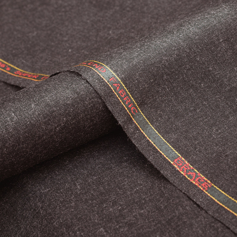 Grace Super Fine Wool Dark Espresso Charcoal Unstitched Men’s Suiting Fabric