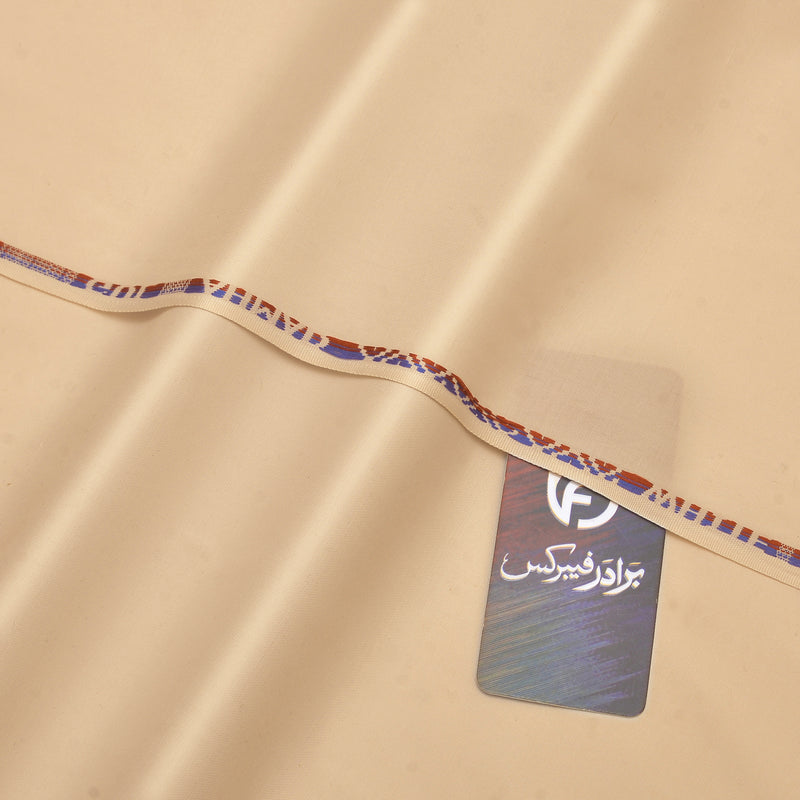 Premium Almond Beige Unstitched Men’s Wash & Wear Fabric