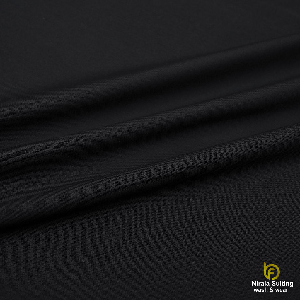 Brother Fabrics Nirala Gold – Midnight Black | Premium Wash & Wear Fabric
