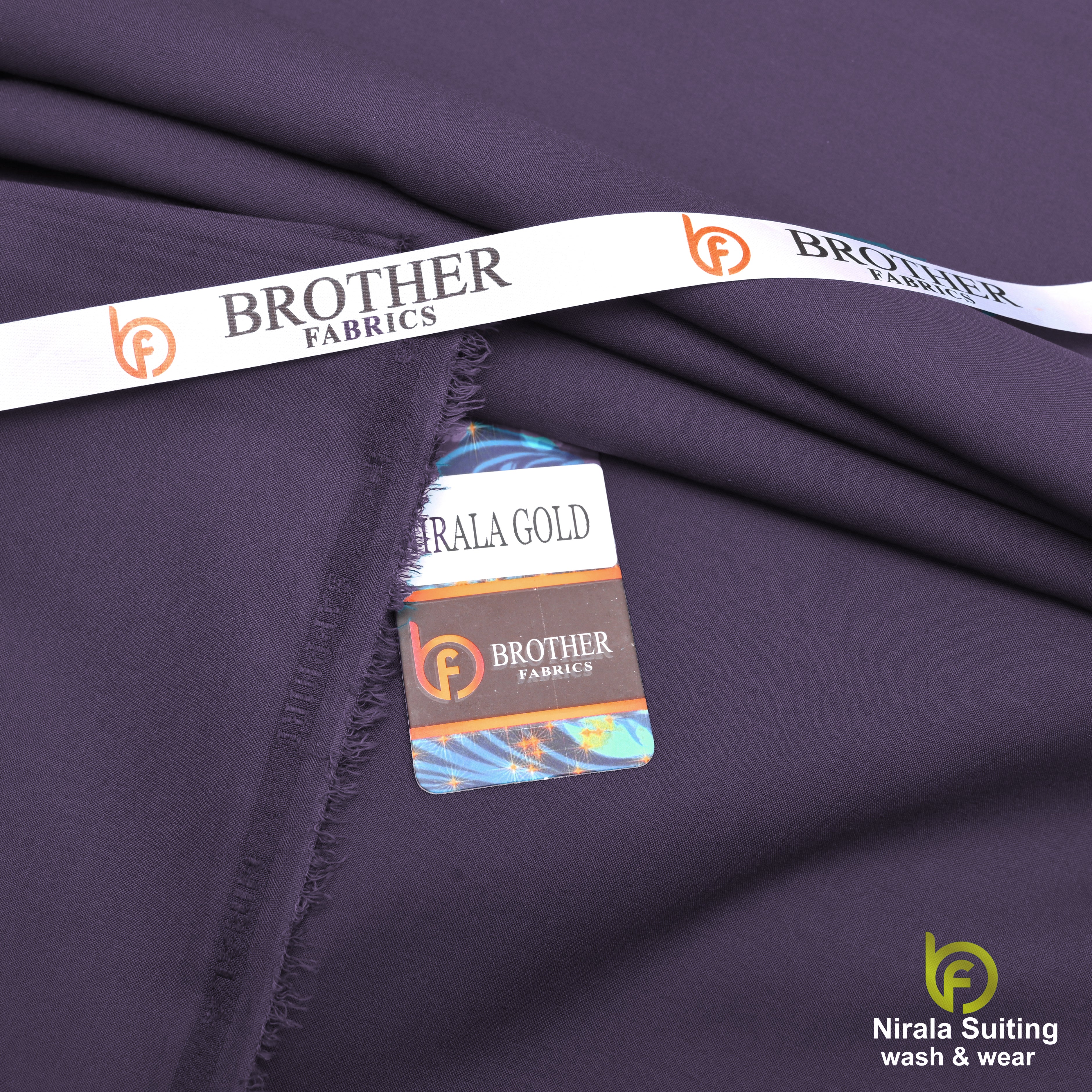 Brother Fabrics Nirala Gold – Royal Plum | Premium Wash & Wear Fabric