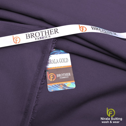 Brother Fabrics Nirala Gold – Royal Plum | Premium Wash & Wear Fabric