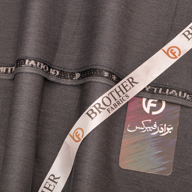 Brother Fabrics Premium Dark Charcoal Grey Unstitched Men’s Suiting Fabric