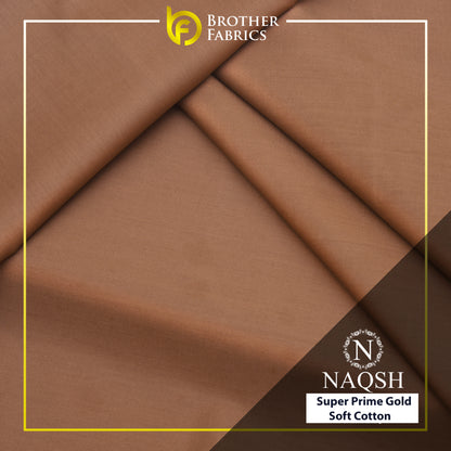 Brother Fabrics Naqsh Super Prime Gold Soft Cotton – Walnut Brown | Premium Men's Unstitched Cotton Suit