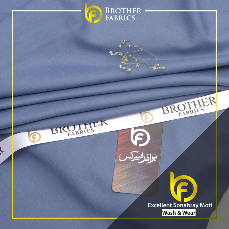 Brother Fabrics Excellent Sonahray Moti – Steel Blue Wash & Wear Fabric