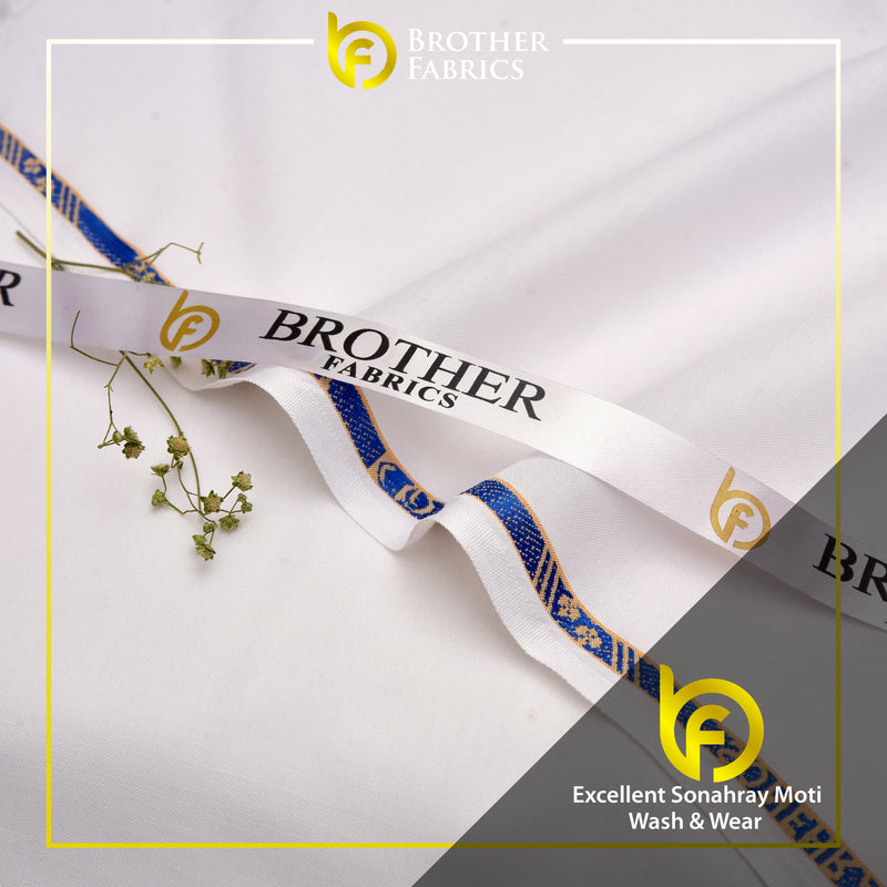 Brother Fabrics Excellent Sonahray Moti Wash & Wear – Snow Crest White