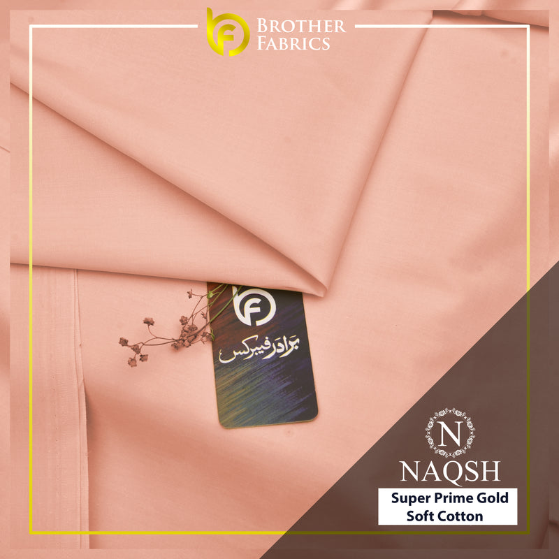 Naqsh Peach Blush – Super Prime Gold Soft Cotton by Brother Fabrics