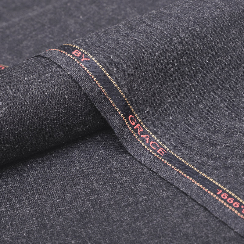 Grace Super Fine Wool Charcoal Grey Unstitched Men’s Suiting Fabric