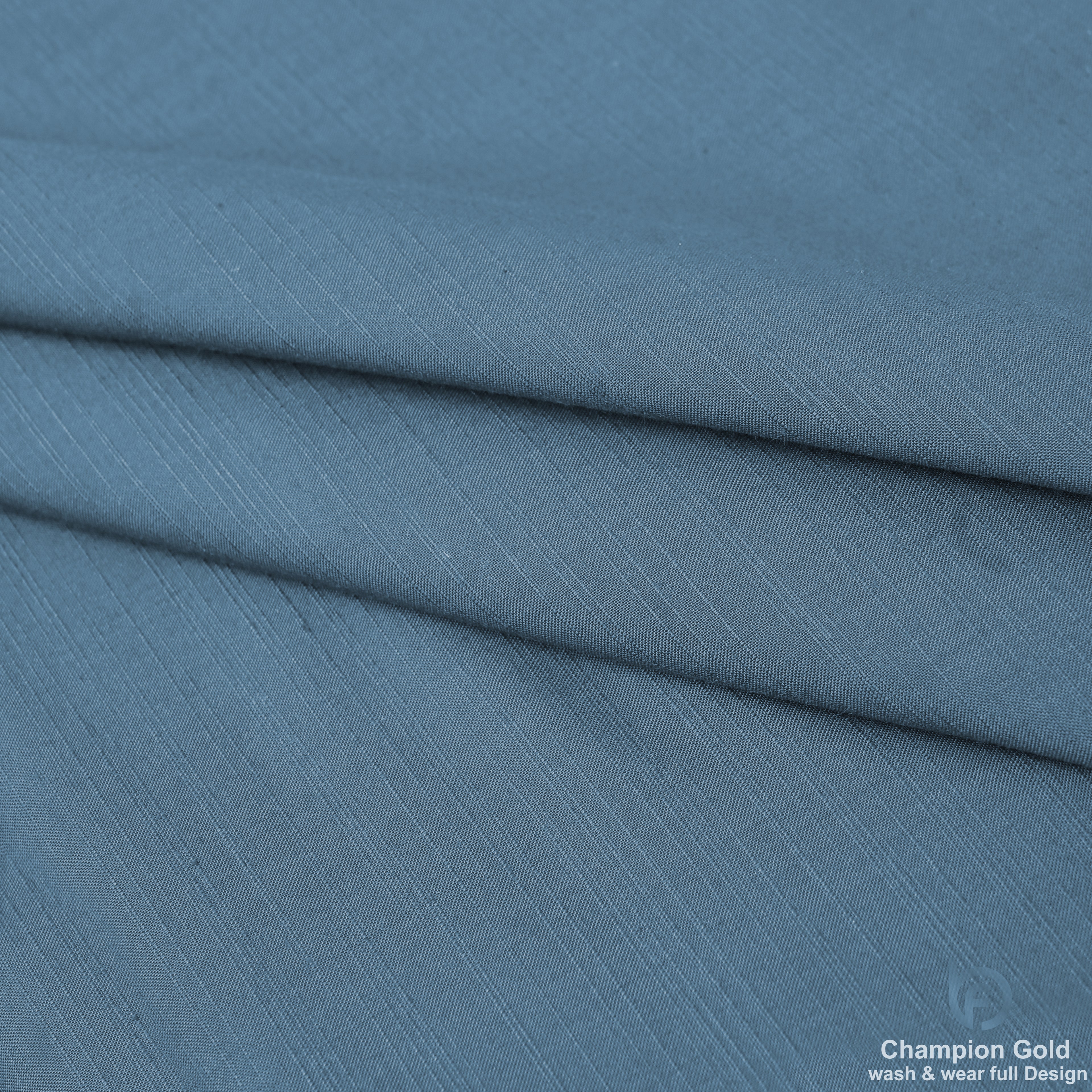 Champion Gold – Steel Blue | Premium Wash & Wear Full Design Fabric
