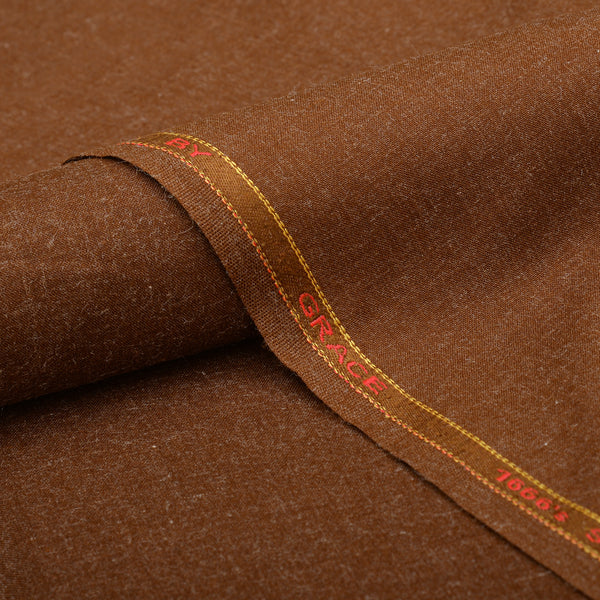 Grace Super Fine Wool Blend Bronze Brown Unstitched Men’s Suiting Fabric