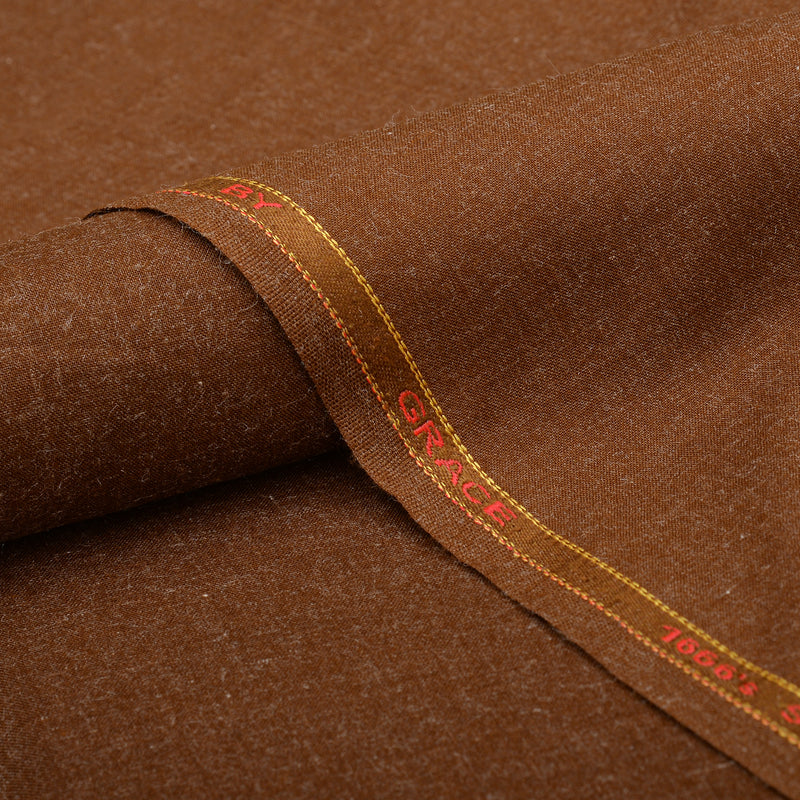 Grace Super Fine Wool Blend Bronze Brown Unstitched Men’s Suiting Fabric