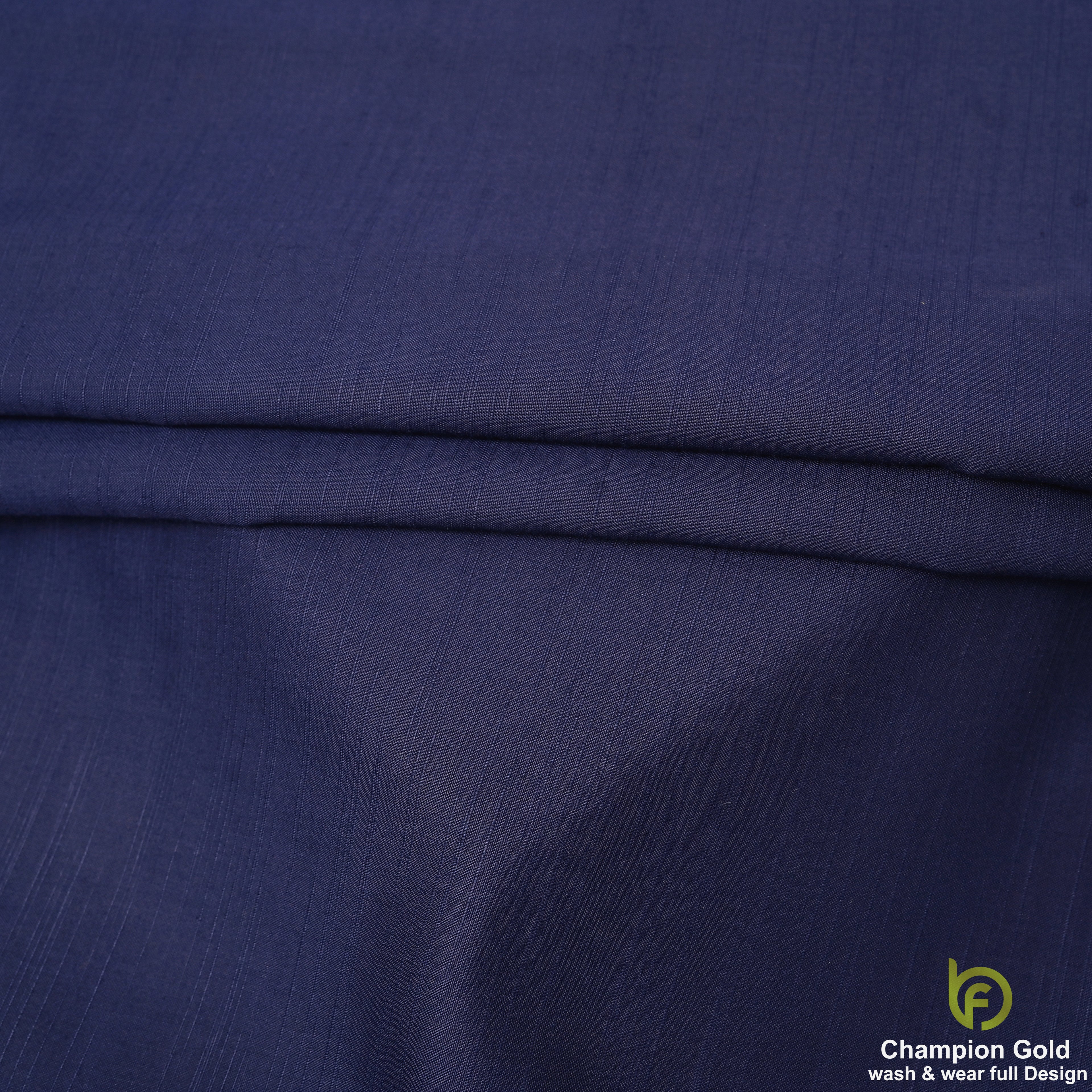 Champion Gold – Deep Sapphire Blue | Premium Wash & Wear Full Design Fabric