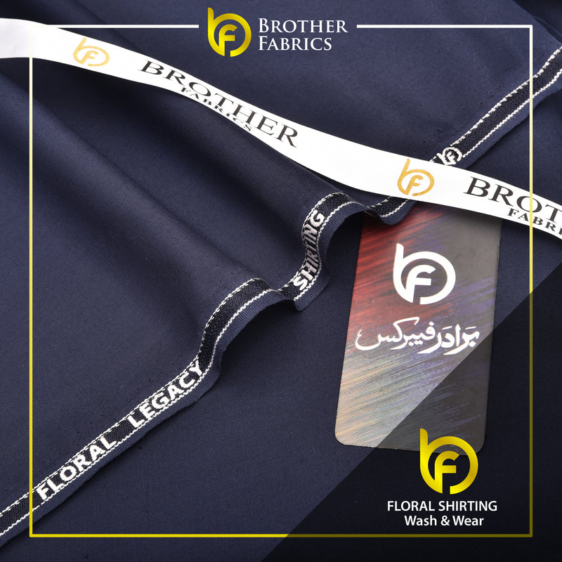 Floral Wash & Wear Shirting Fabric – Navy Blue