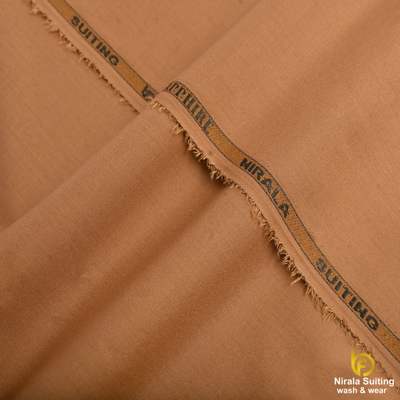 Brother Fabrics Nirala Suiting – Desert Camel | Premium Wash & Wear Fabric