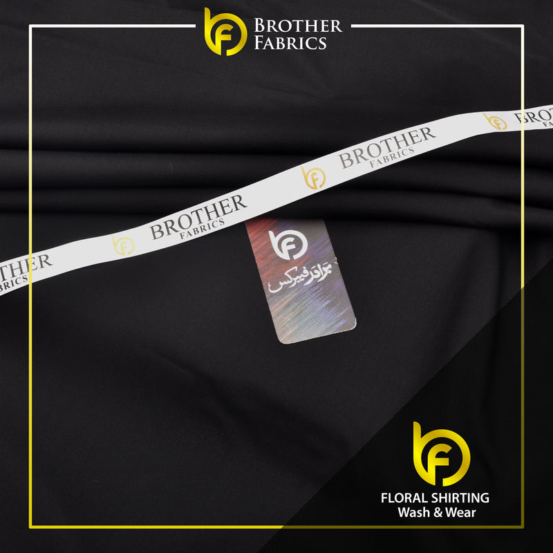 Brother Fabrics Floral Shirting Wash & Wear – Jet Black