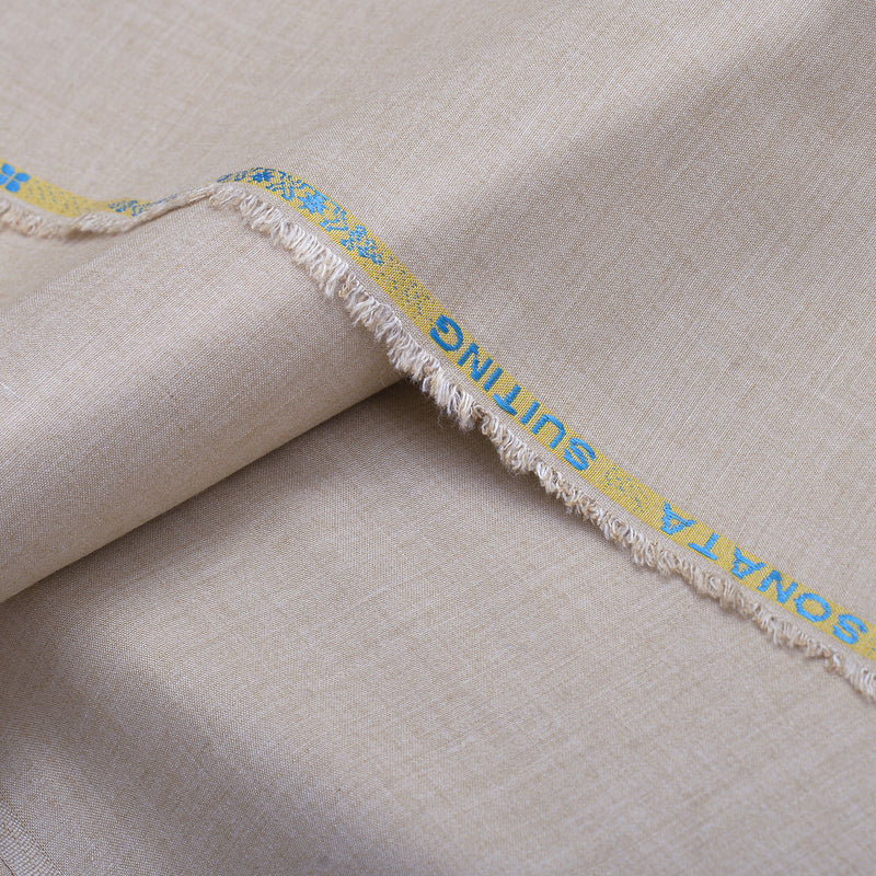 Sonata Premium Textured Taupe Beige Unstitched Men’s Suiting Fabric