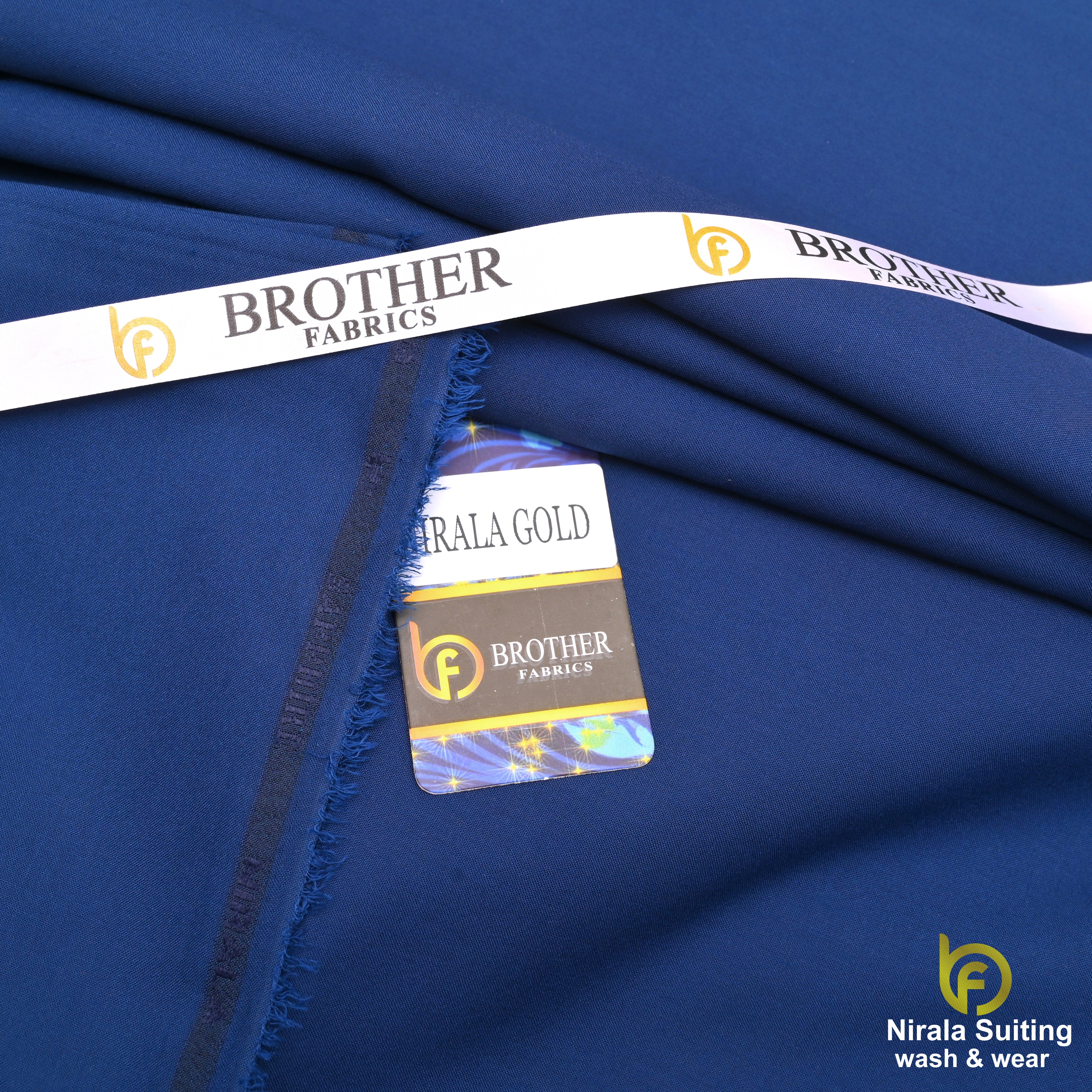 Brother Fabrics Nirala Gold – Royal Sapphire | Premium Wash & Wear Fabric