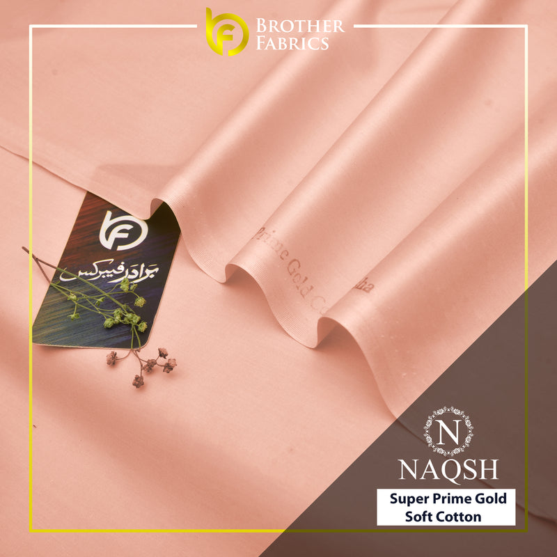 Naqsh Peach Blush – Super Prime Gold Soft Cotton by Brother Fabrics