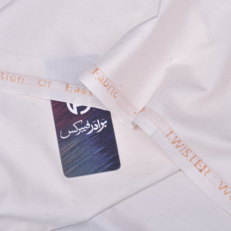 Twister Wool Premium Pure White Unstitched Men’s Suiting Fabric