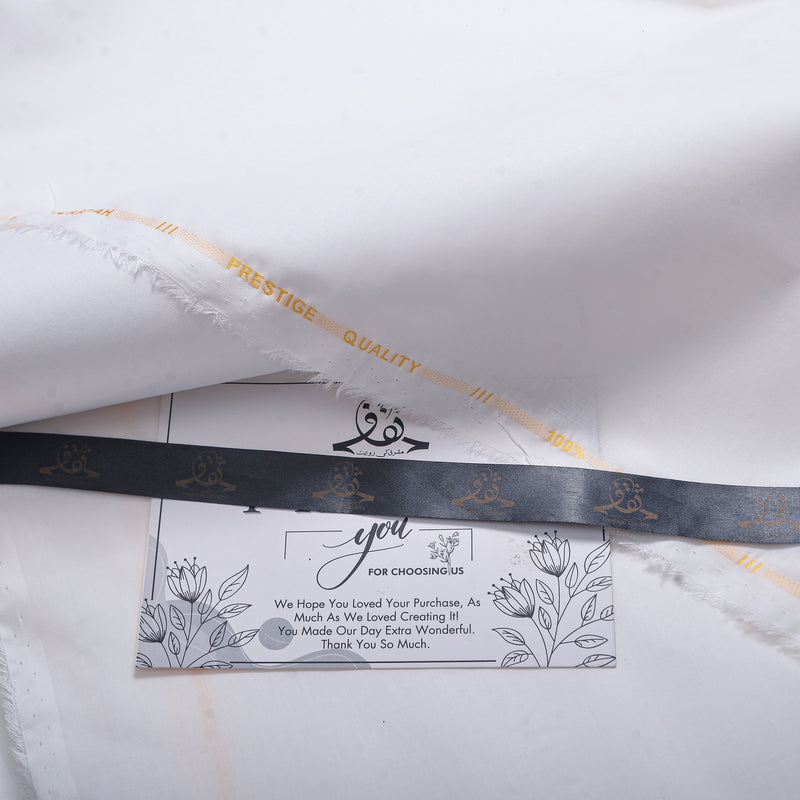 Premium Pure White Cotton Fabric with Elegant Peach Stripe Detailing – Soft, Refined & Timeless-7
