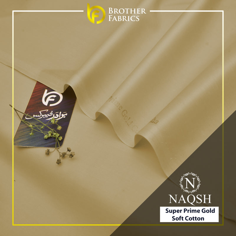 Naqsh Ivory Gold – Super Prime Gold Soft Cotton by Brother Fabrics